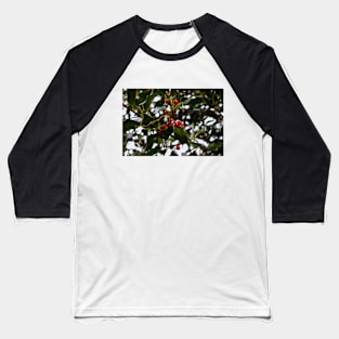 Holly Branch with Red Seeds Baseball T-Shirt